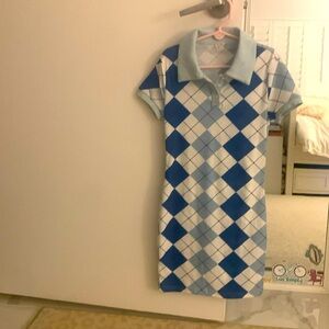 BLUE AND WHITE CHECKERED DRESS YOUTH 10-11